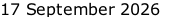 17 September 2026